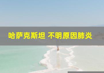 哈萨克斯坦 不明原因肺炎